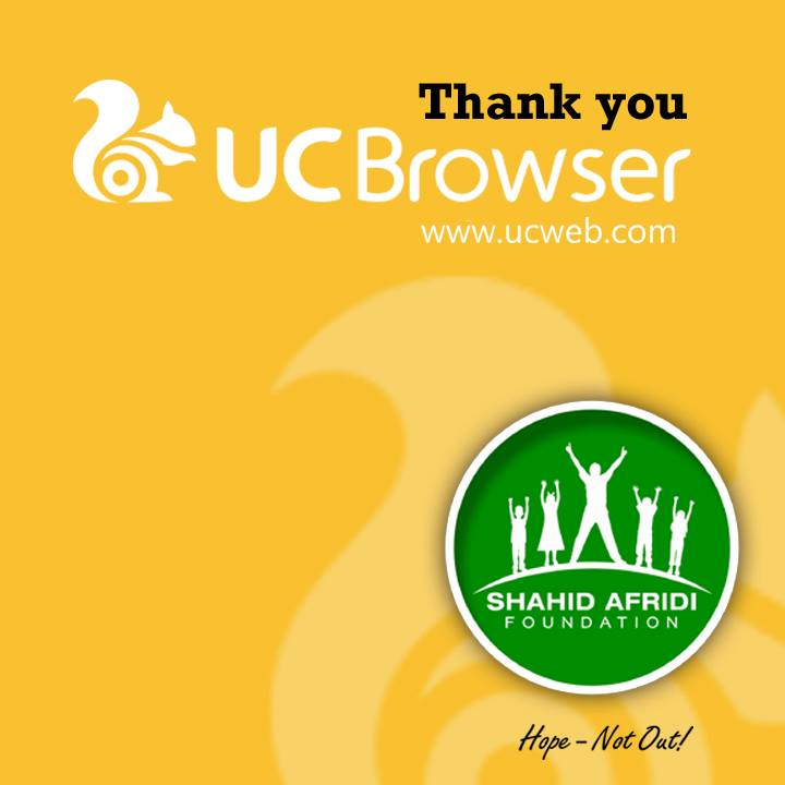 UC BROWSER SELECTS SHAHID AFRIDI FOUNDATION AS ITS FIRST CSR