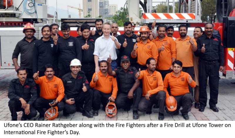 Ufone observes International Fire Fighter’s Day with drill