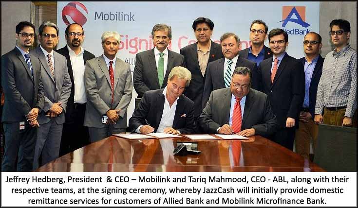 Allied Bank and Mobilink partner to promote financial inclusion and domestic remittance