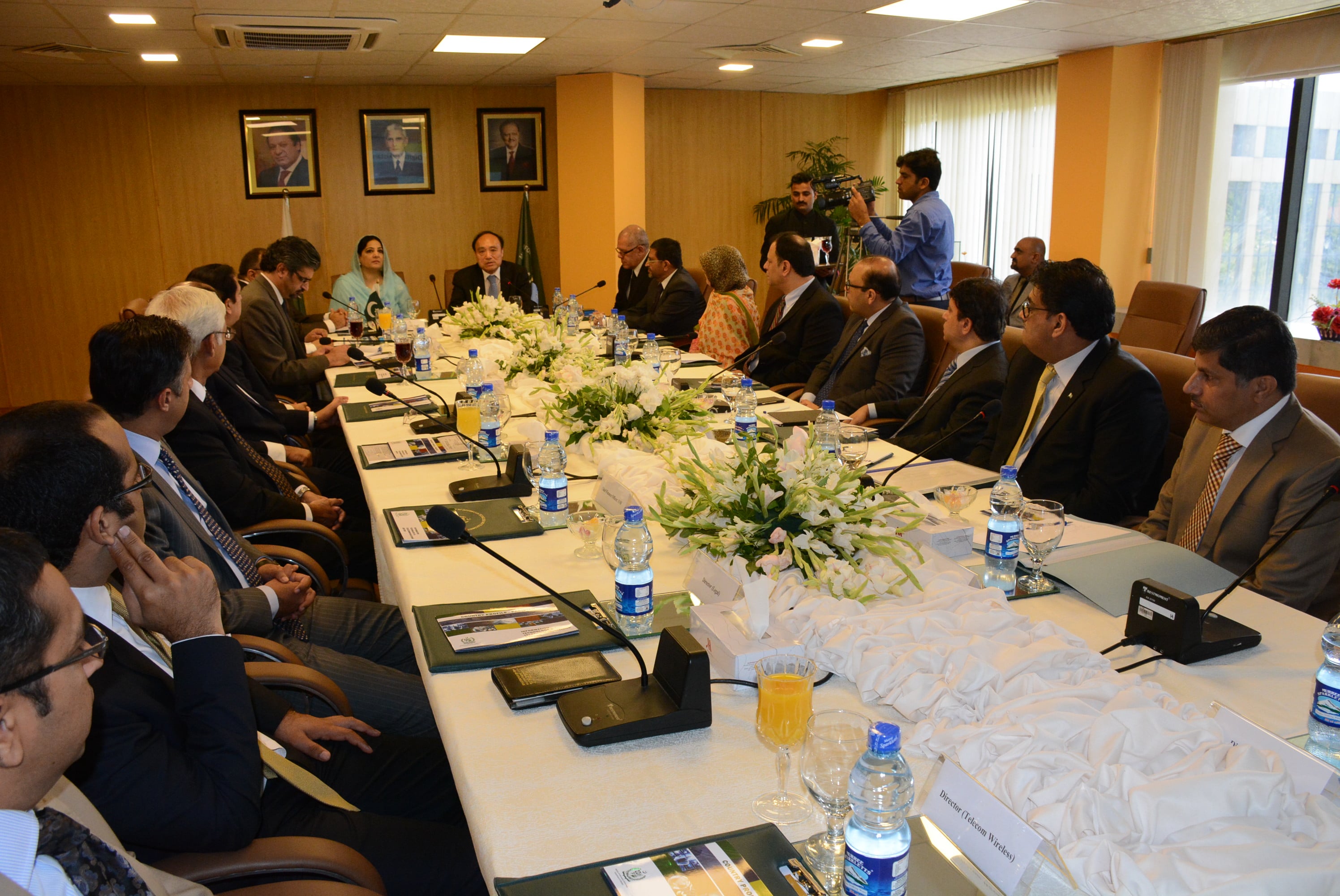 Minister of State for IT Mrs. Anusha Rahman with Secretary General ITU Mr. Houlin Zhao chairing briefing session at Moitt today here in Islamabad dated 18th July, 2016  