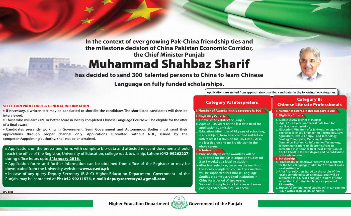 131 Pakistani Students Nominated for Chinese Scholarship Program