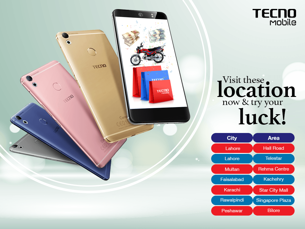 elebrate your Eid with Tecno A Chance to win 5000 cash, Motorbike and many more gifts!