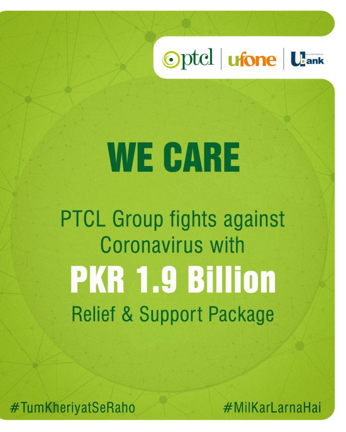 PTCL Group fights against Coronavirus with PKR 1.9 Billion Relief & Support Package