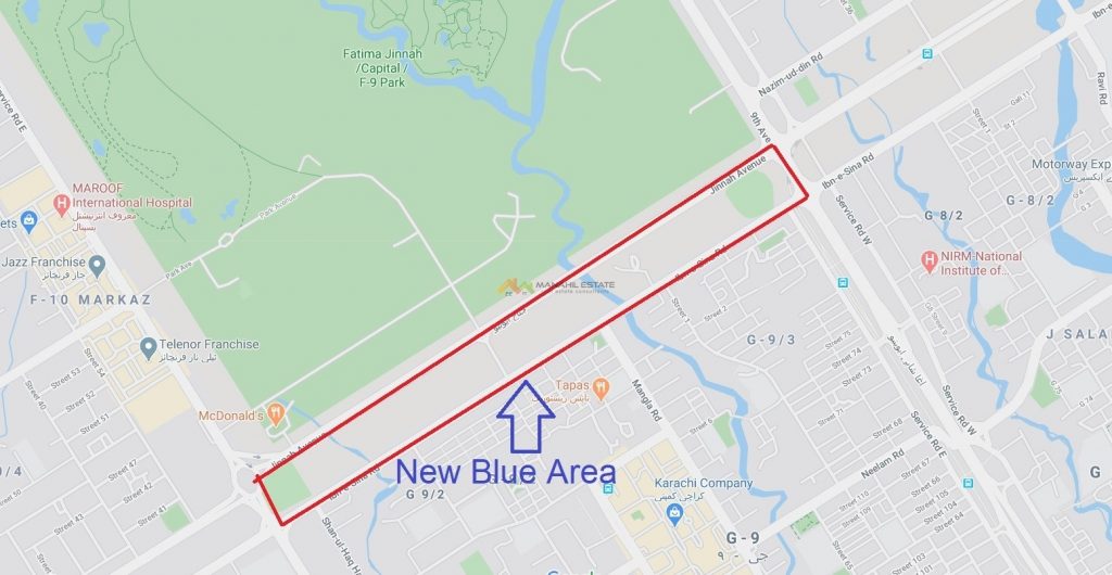 New Blue Area Islamabad Location Map 