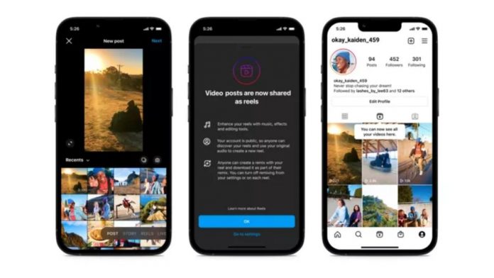 Instagram goes full TikTok and Changes all Videos into Reels