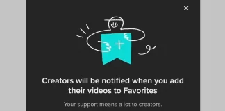 As soon as you favorite a content creator's video, TikTok will notify them