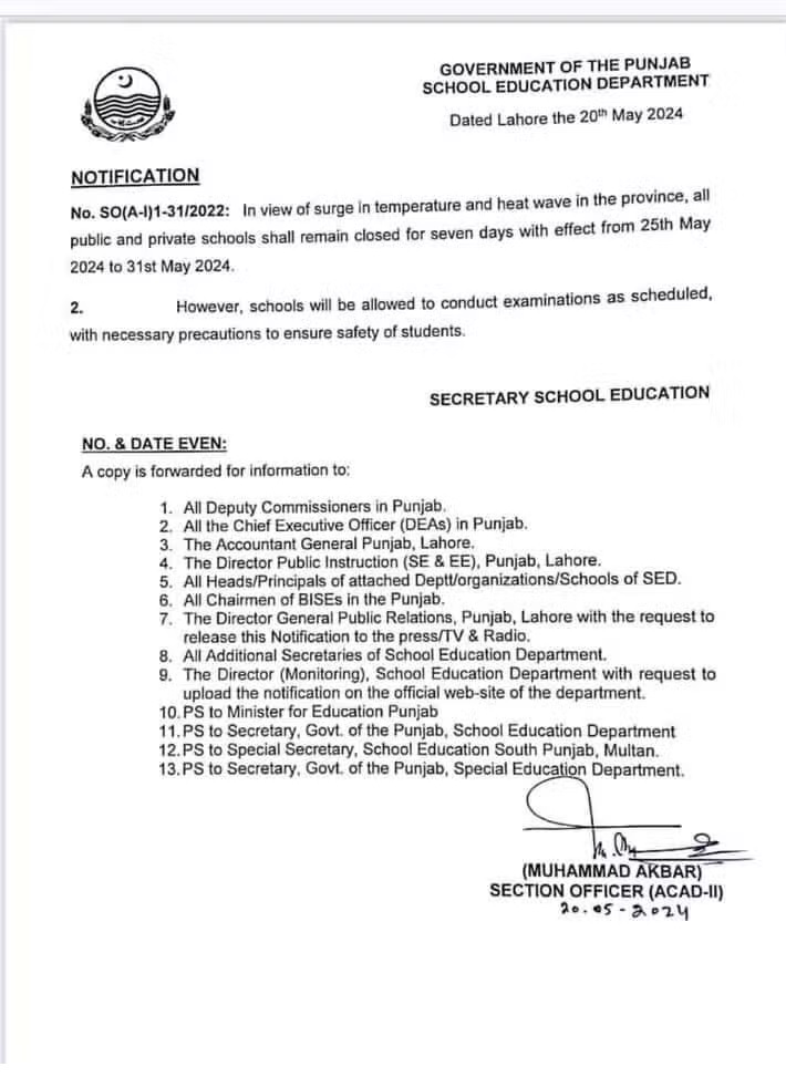 Here is the notification regarding the early holidays.