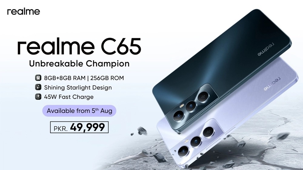 The Unbreakable Champion, realme C65 Launched in Pakistan  for PKR 49,999