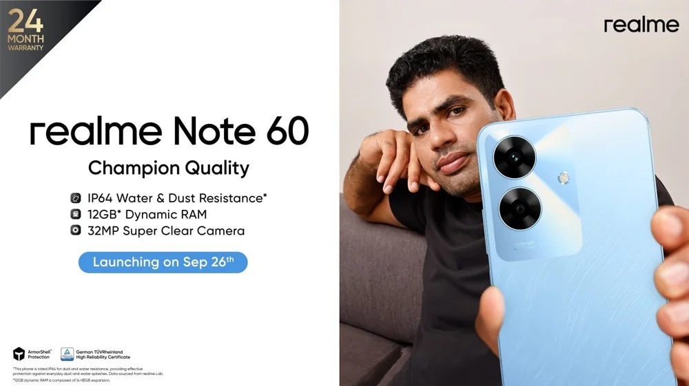 Realme Note 60 Launching Soon with IP64 Protection: Leading the Way in Durability