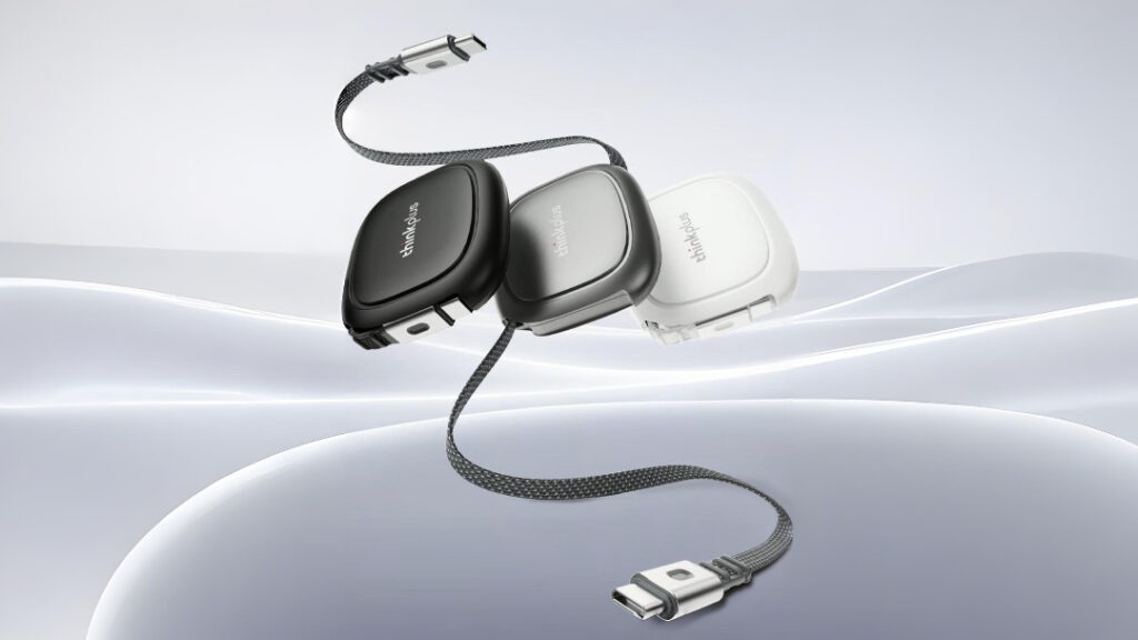 Lenovo Launches Thinkplus Qingfeng 240W Retractable USB-C Cable in China for ¥69